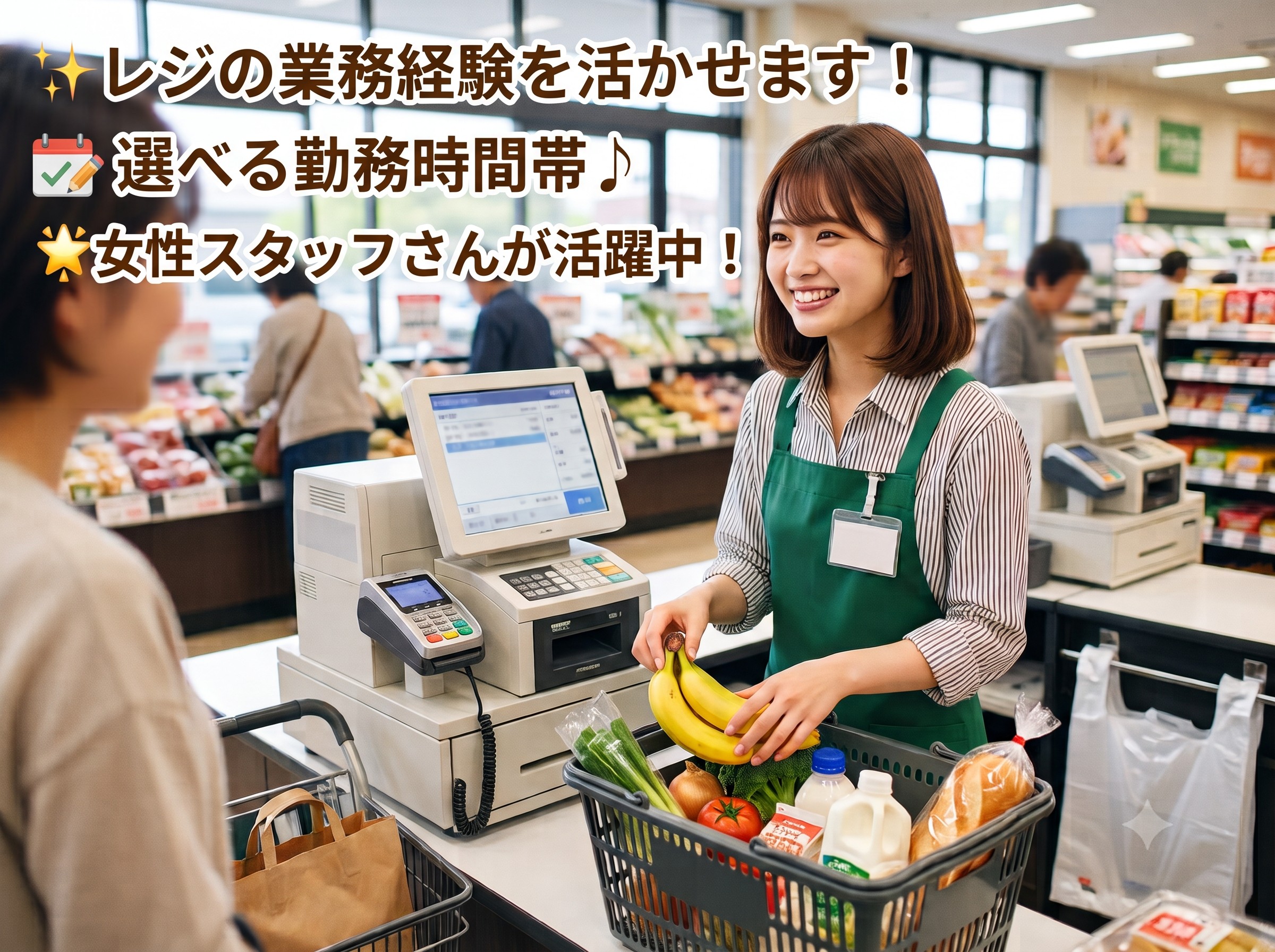 【南九州市】＼20～40代活躍中／自動釣銭機完備のスーパーでのレ...