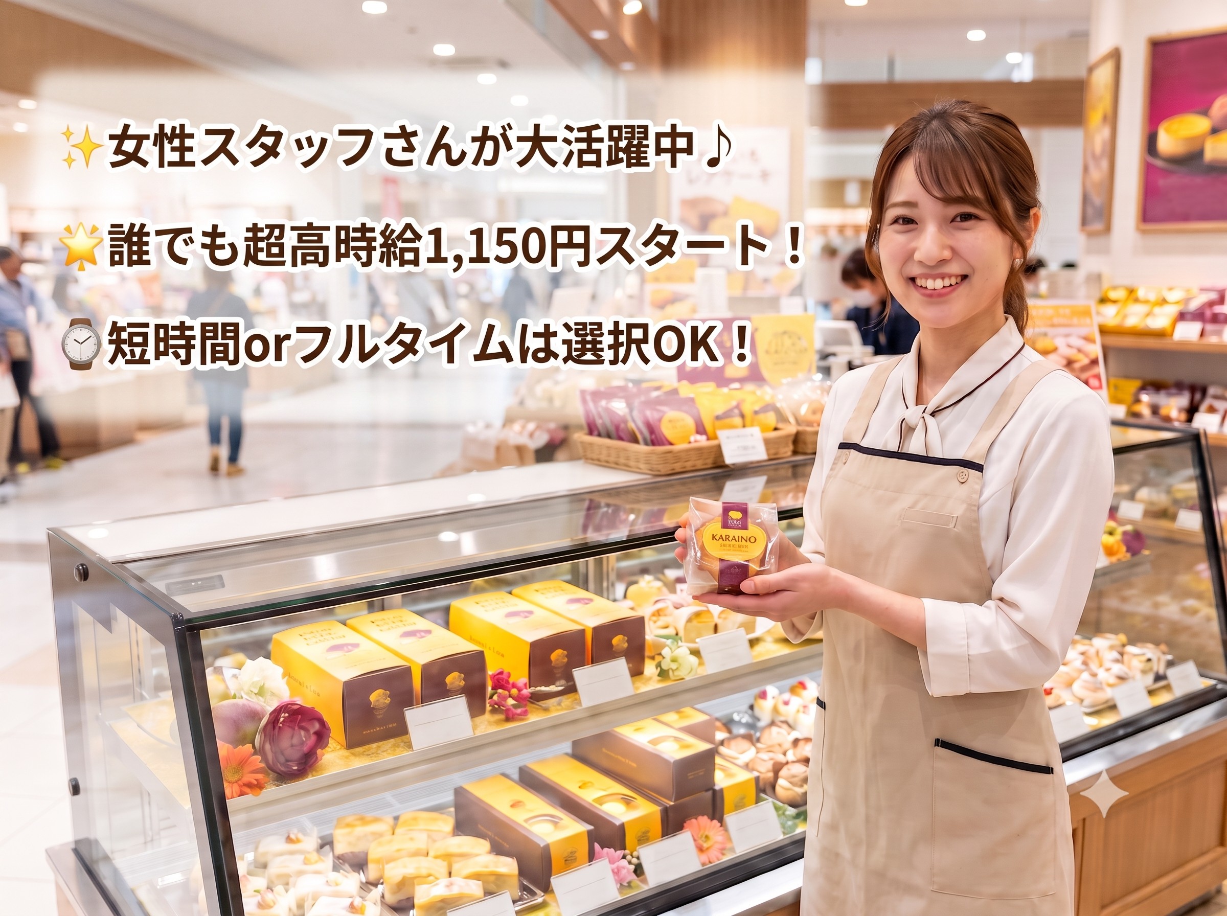 ＼20～40代活躍中／《時給1,150円〜》霧島市内でスイーツの...